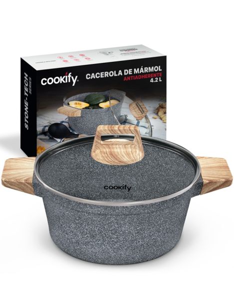 Cacerola de Mármol con tapa 24 cm
