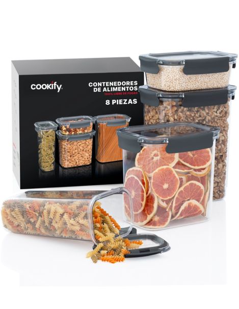 Recipientes Herméticos de Plástico Set de 8 piezas